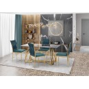 Стол обеденный HALMAR KONAMI черный мрамор/золотой 160/90